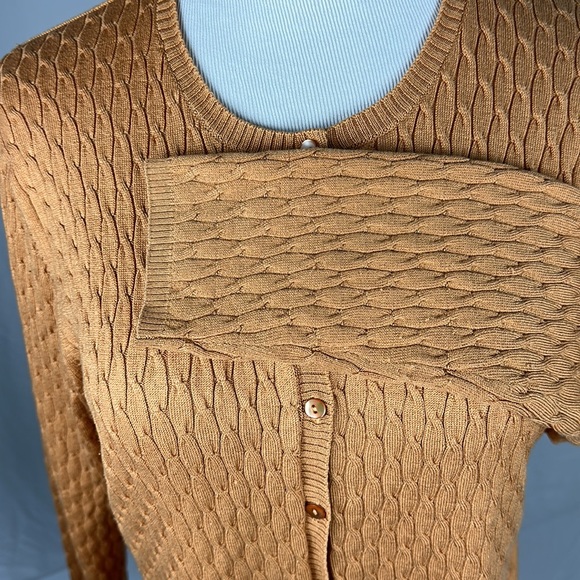 Belford for Neimann Marcus Silk Cable Cardigan Sweater - Picture 3 of 5